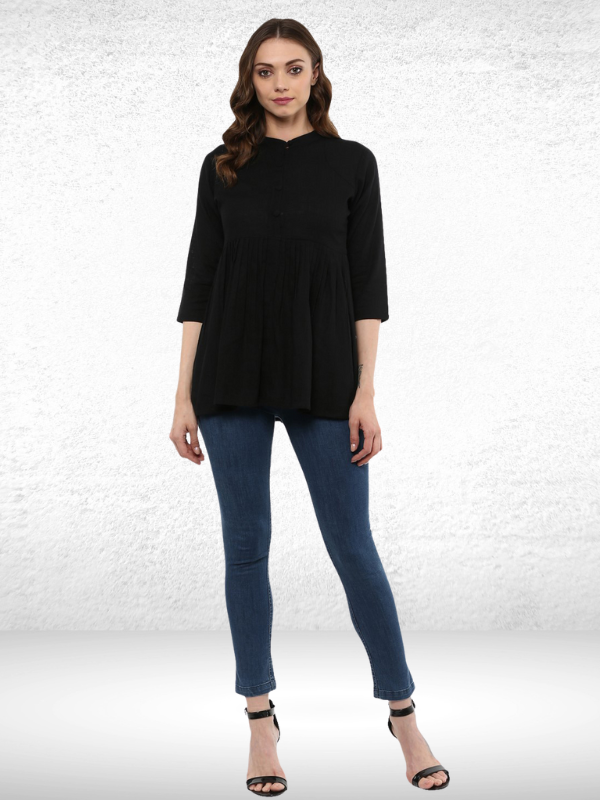 Idalia Black Flared Top