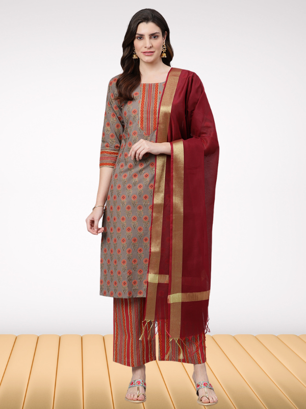 Idalia Sage Green Floral Printed Kurta