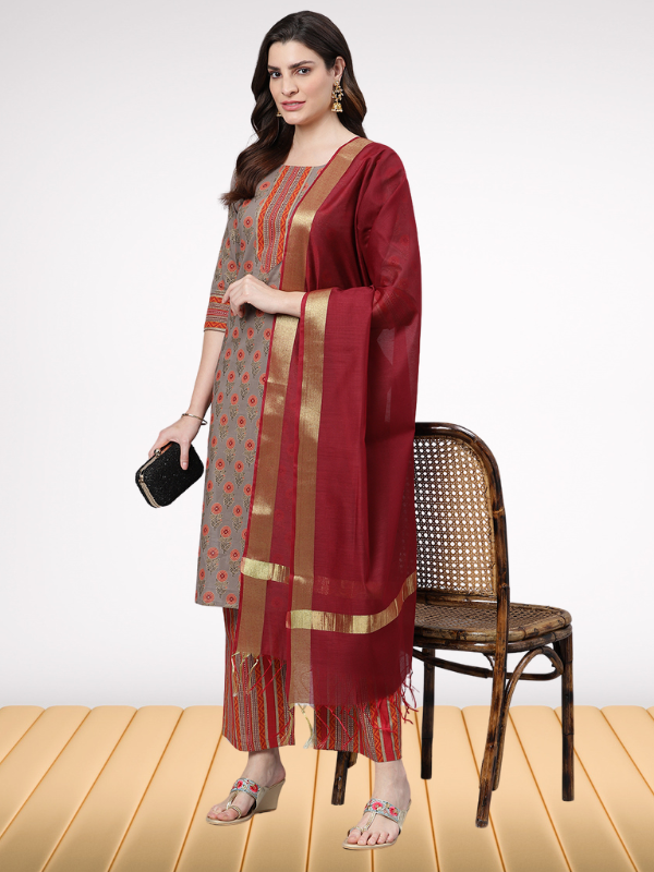 Idalia Sage Green Floral Printed Kurta