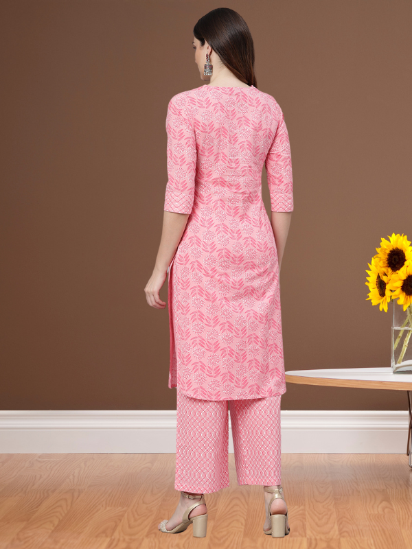 Light Pink Printed Kurta Set