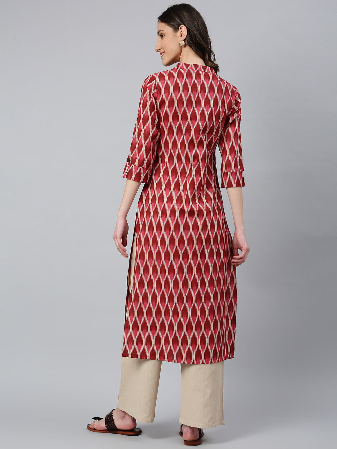Idalia Red Ikat Kurta