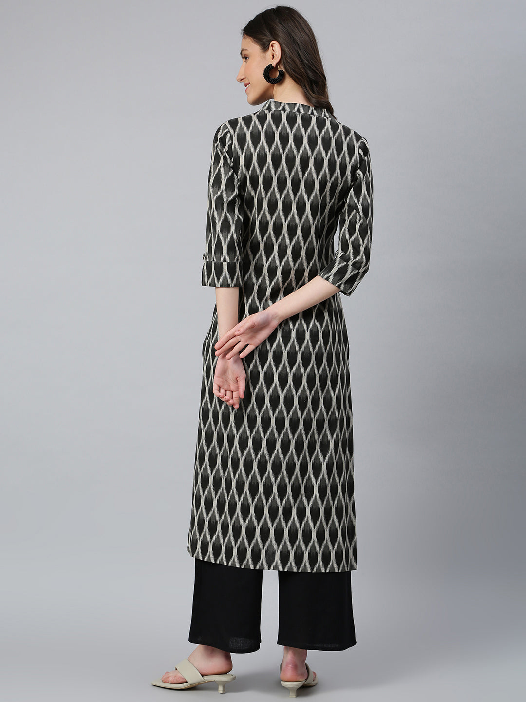 Idalia Black Ikat Kurta