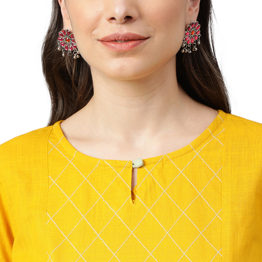 Idalia Navy Blue And Light Pink Cotton Kurta Set