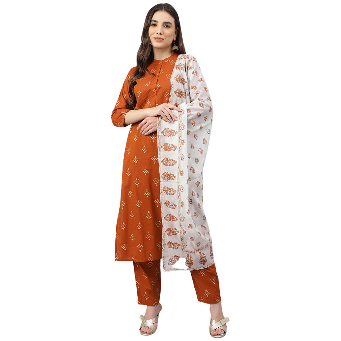 Idalia Grey Printed Cotton Dress