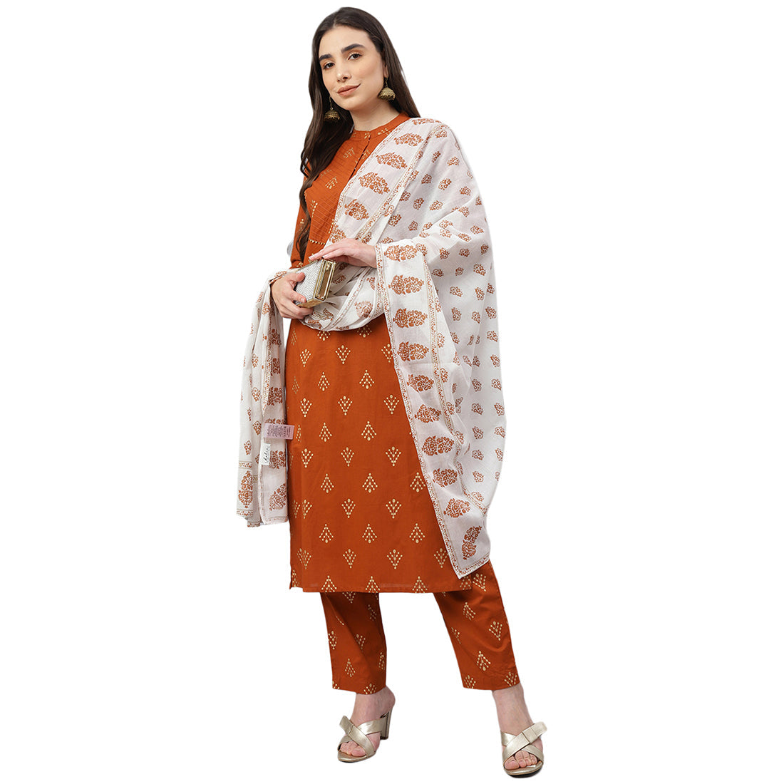 Idalia Grey Printed Cotton Dress
