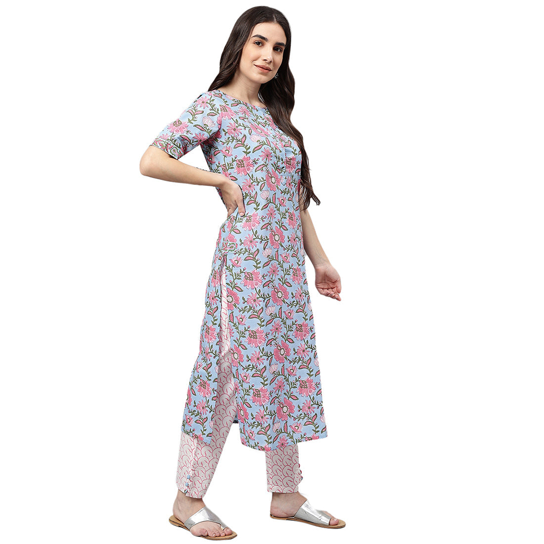 Idalia Maroon Rayon Kurta Set