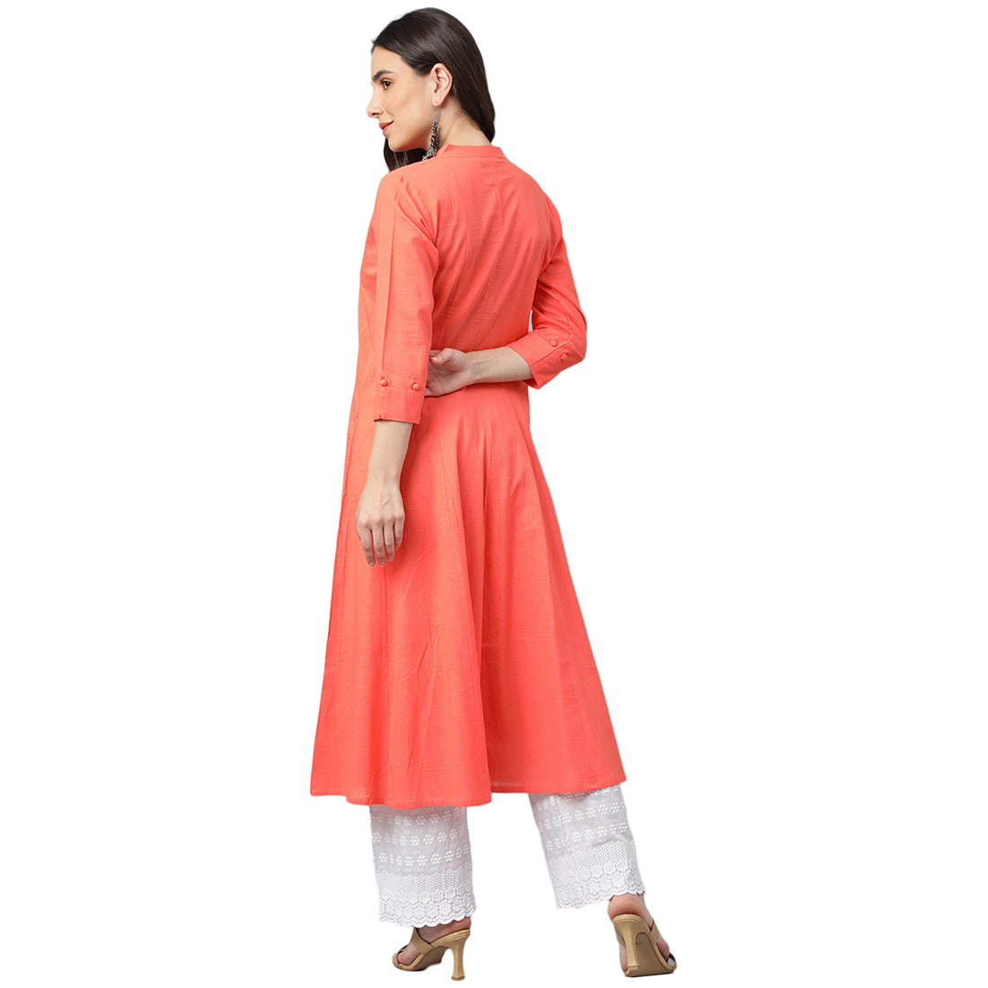 Idalia Women Peach-Coloured Anarkali Kurta