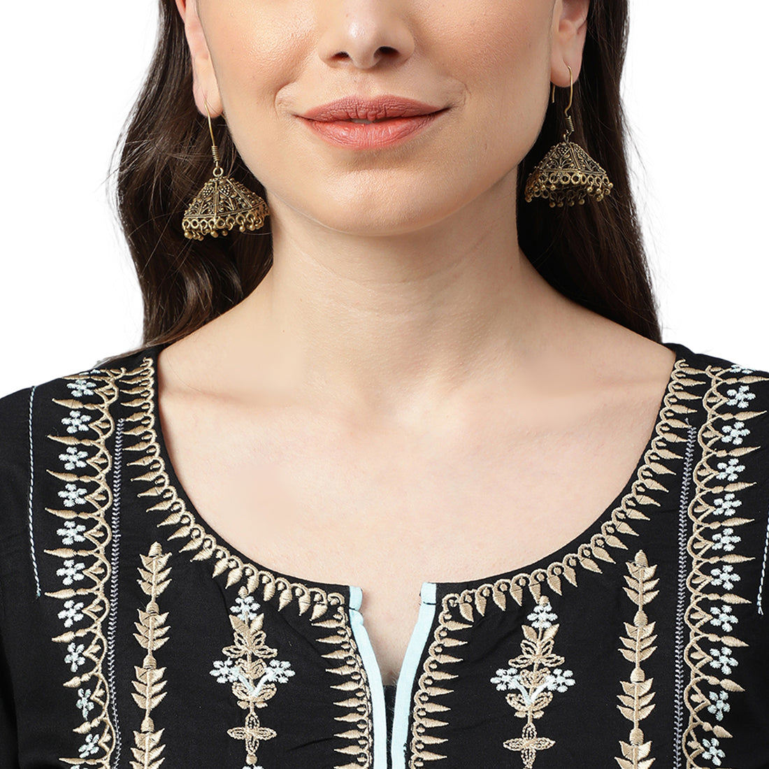 Idalia Black Embroidered Black Kurta