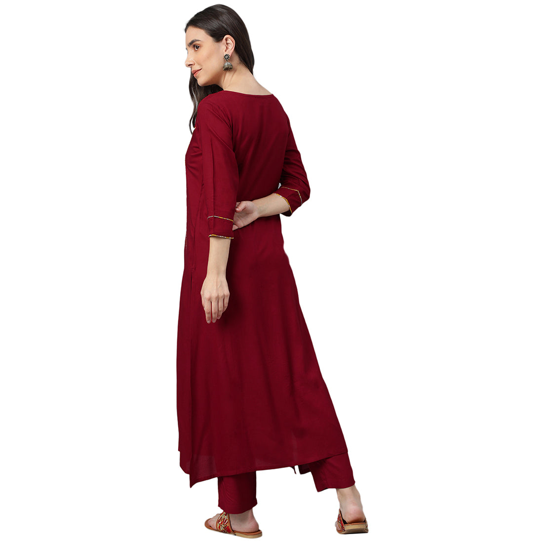 Idalia Gold Print Kurta With Printed Palazzo Pants And Dupatta
