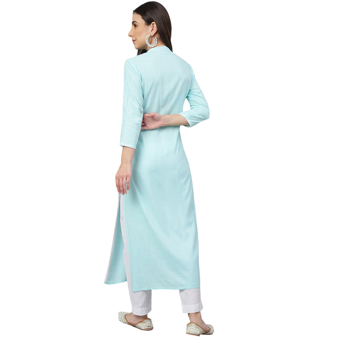 Idalia Sky Blue Embroidered Kurta