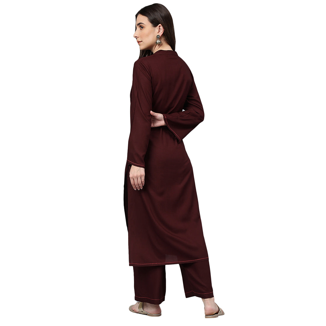 Idalia Solid Coffee Color Rayon Kurta Set