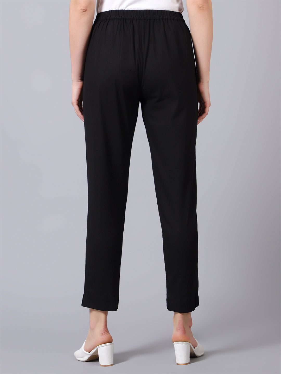 Black Solid Pants