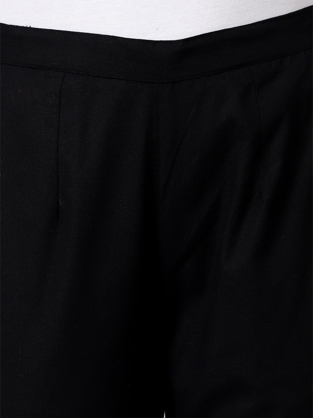 Black Solid Pants