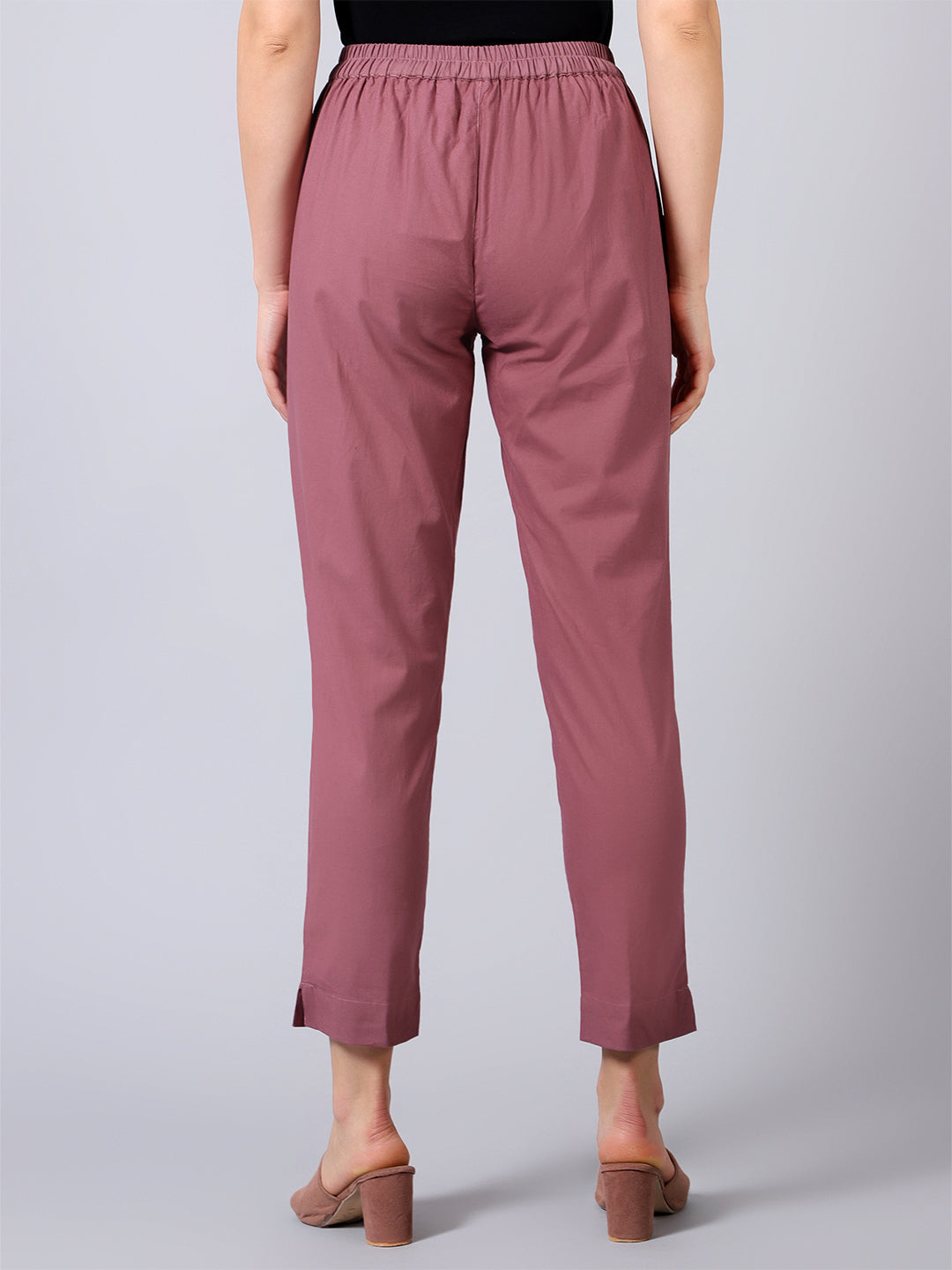 Rose Taupe Solid Pants