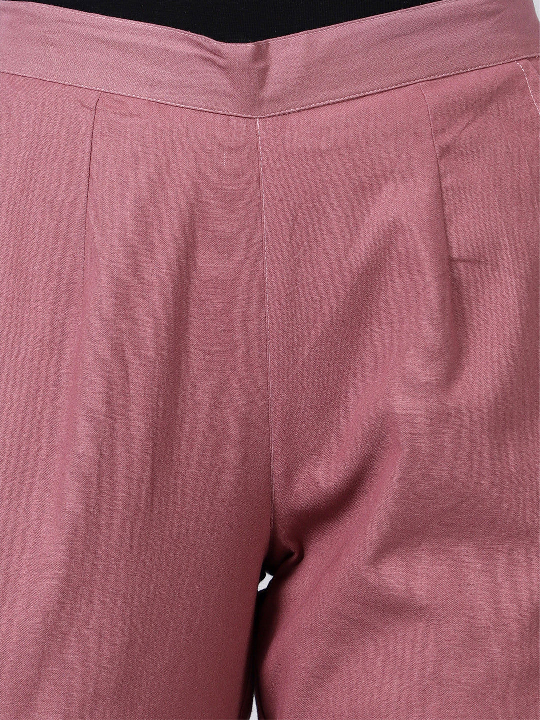 Rose Taupe Solid Pants