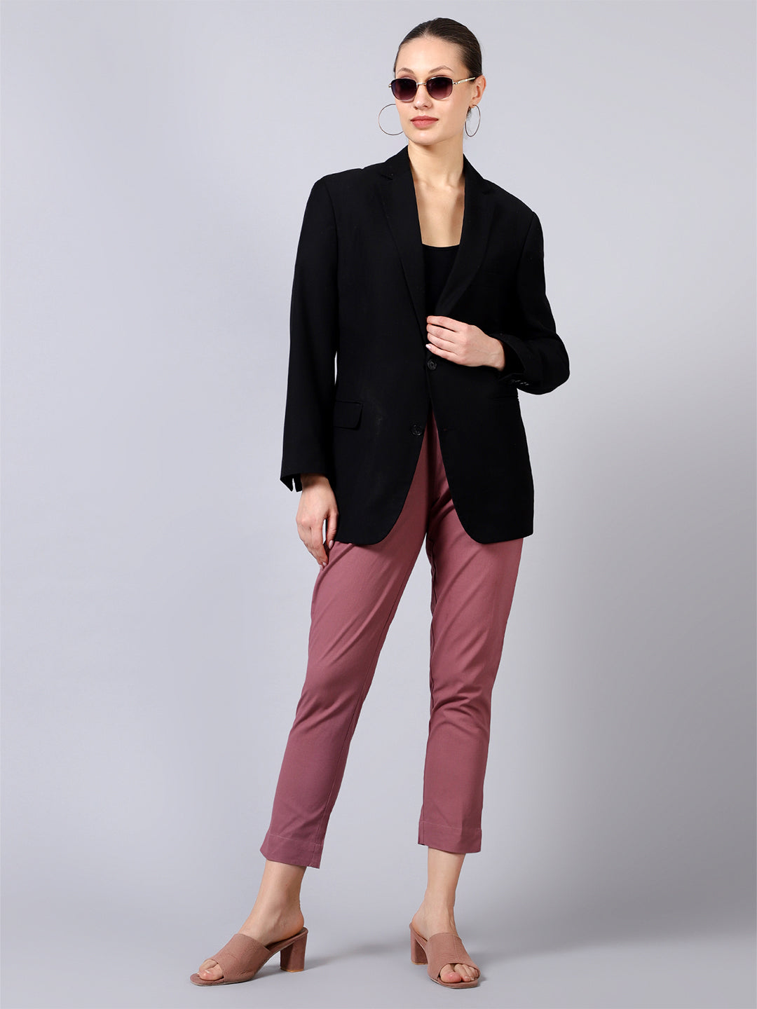 Rose Taupe Solid Pants