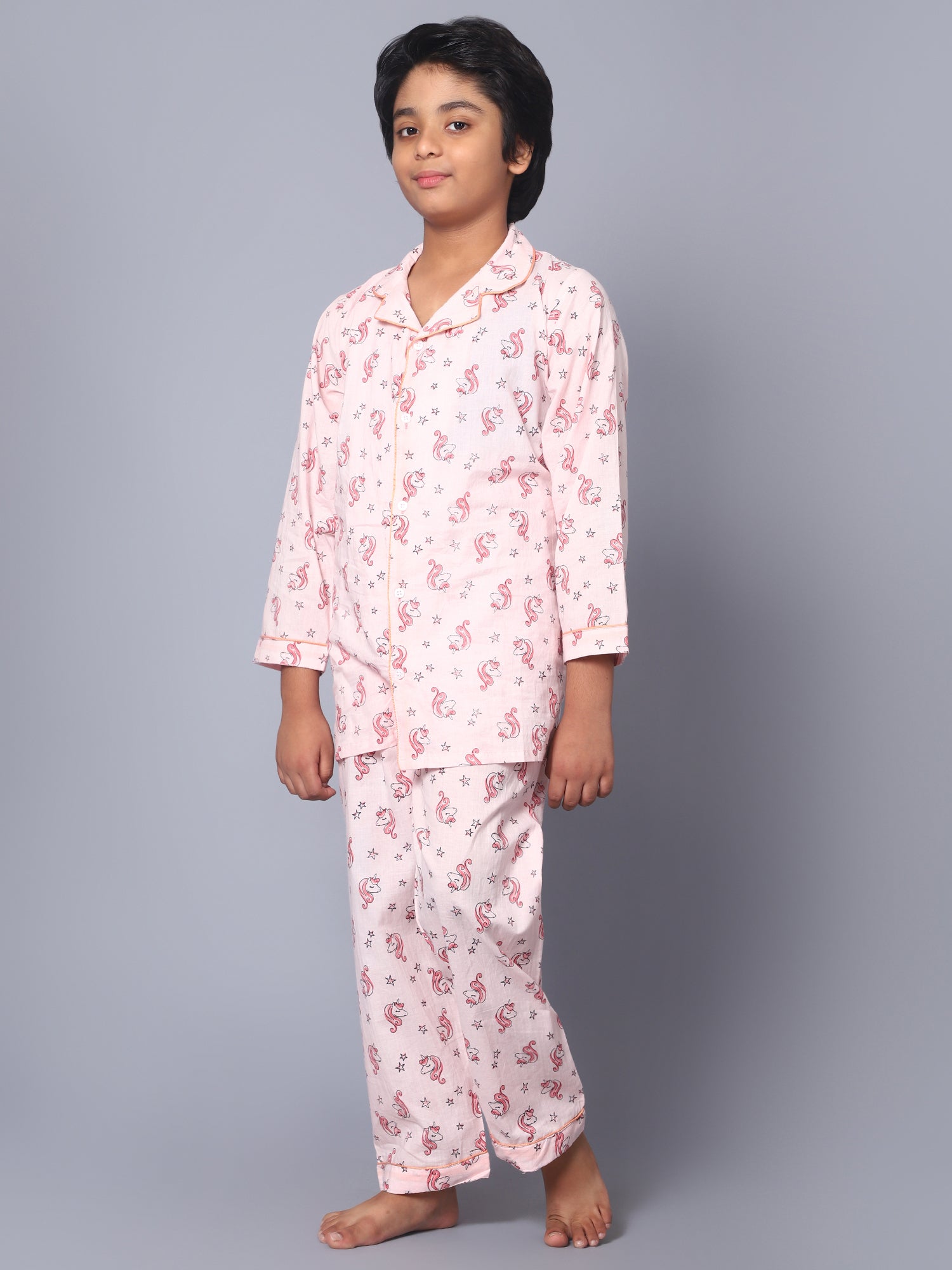 Cotton Pink Unicorn Kid Night Suit For Boys & Girls