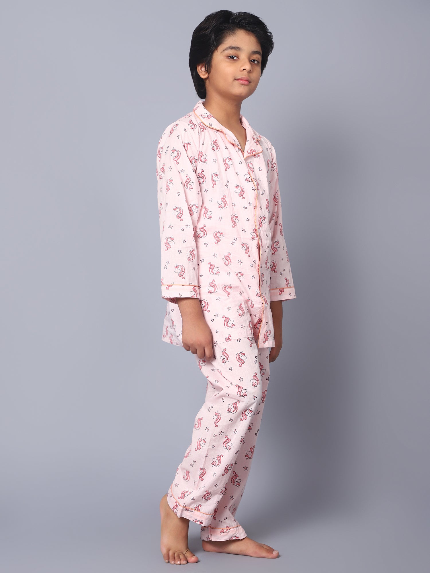 Cotton Pink Unicorn Kid Night Suit For Boys & Girls