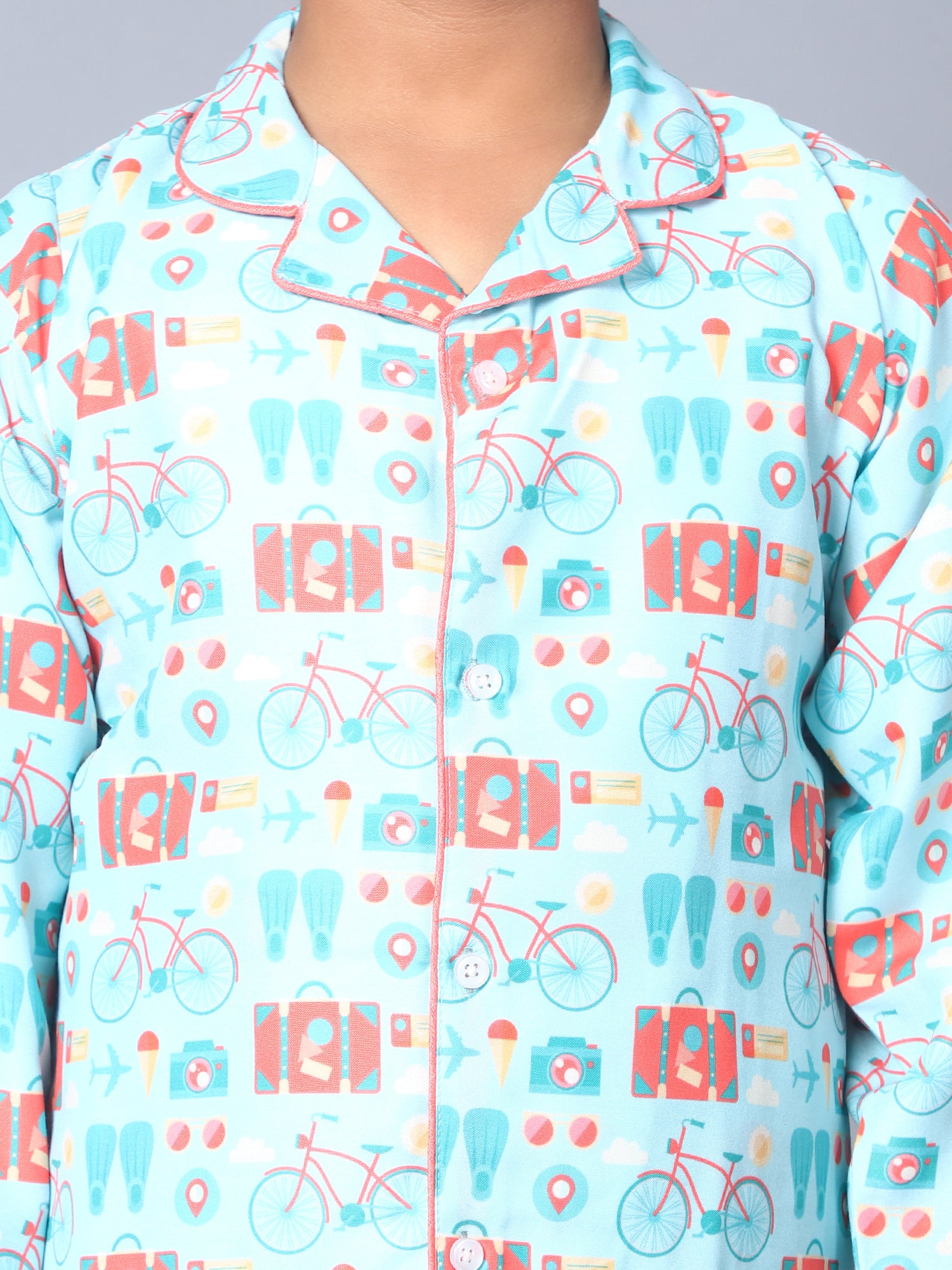 Idalia Floral Print Kurta With Printed Turquoise Palazzo Pants
