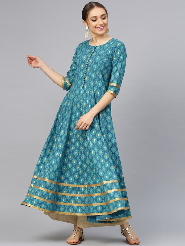 idalia-turquoise-gold-print-anarkali-kurta-2