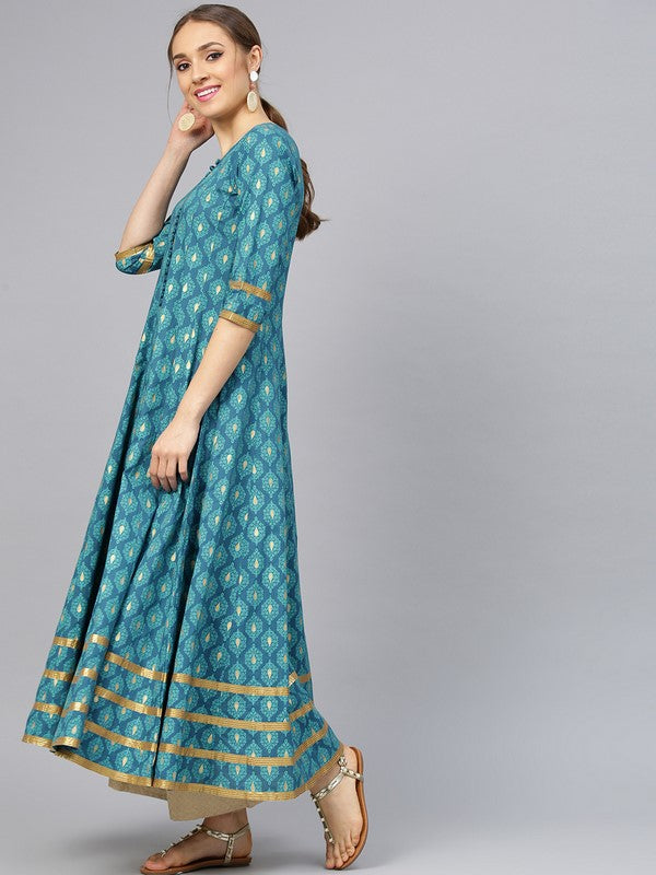 idalia-turquoise-gold-print-anarkali-kurta-3