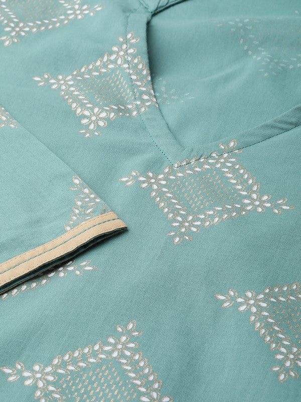 idalia-gold-print-persian-green-kurta-with-beige-pants-6