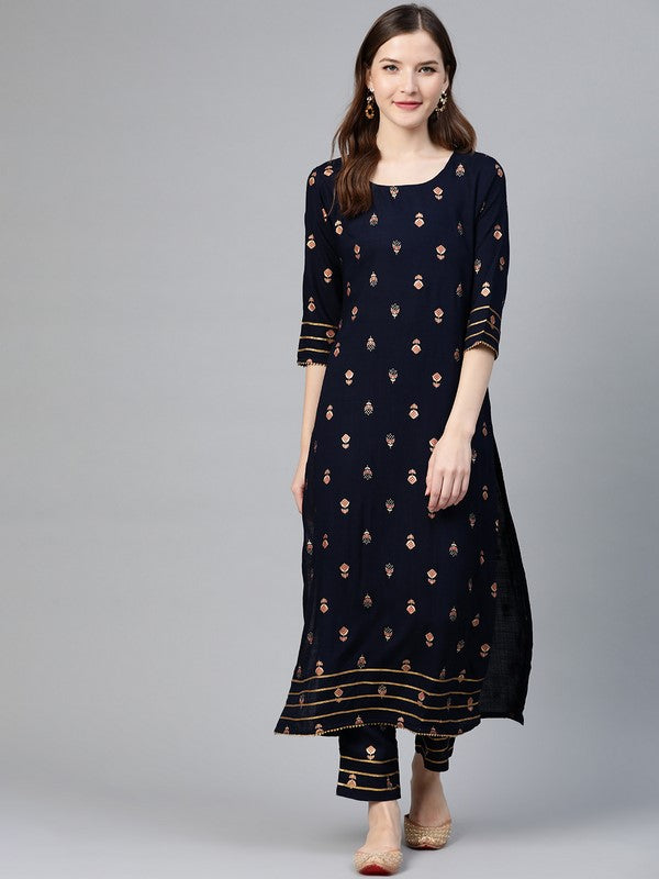 idalia-navy-blue-gold-print-kurta-with-pants-1