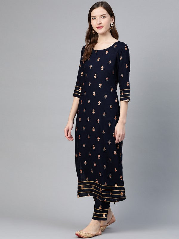 idalia-navy-blue-gold-print-kurta-with-pants-3