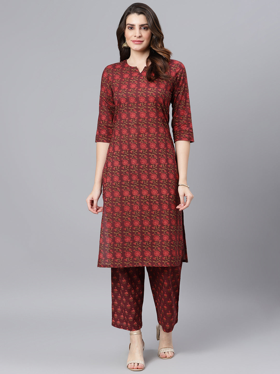 idalia-maroon-printed-kurta-set-1
