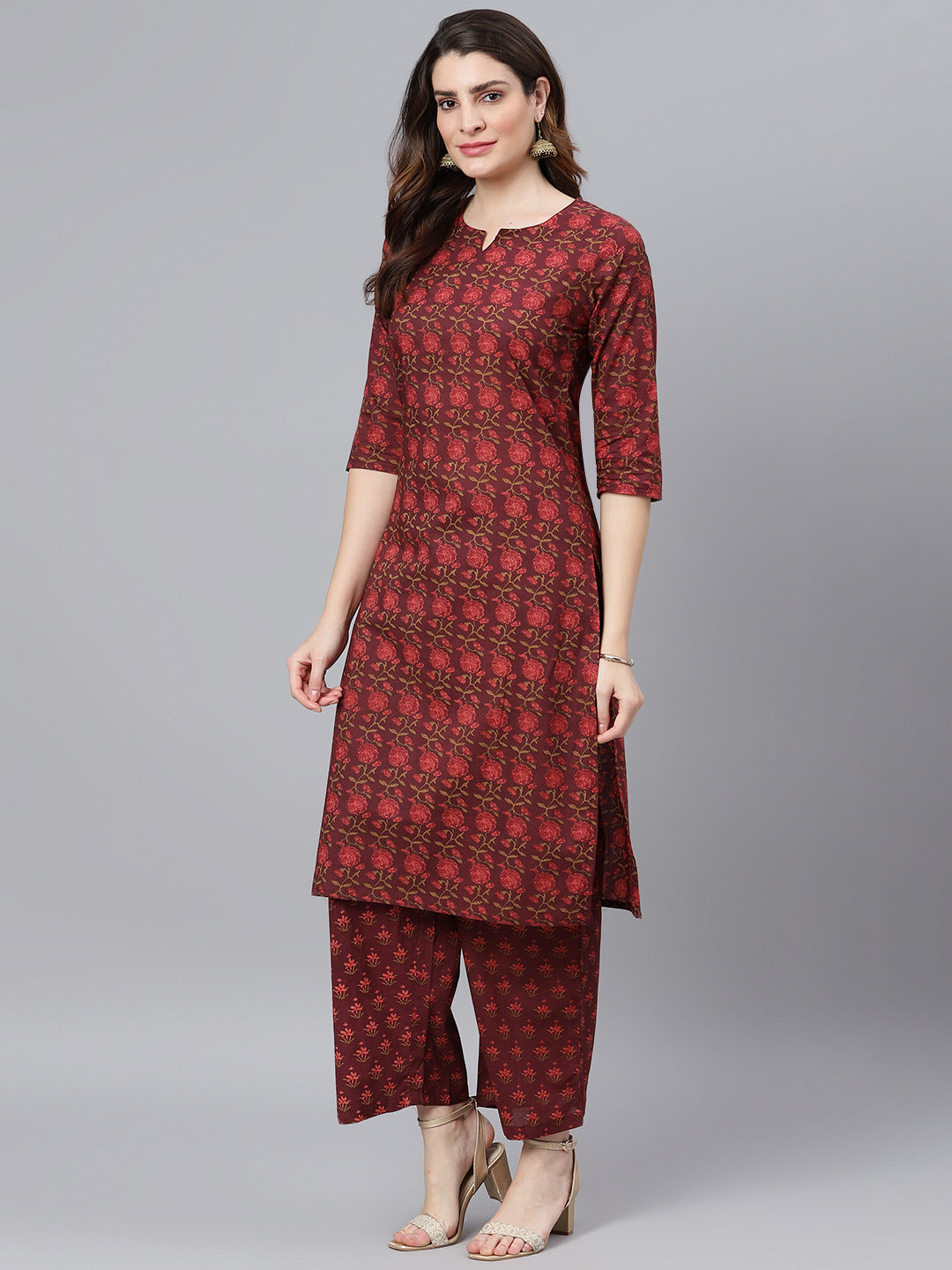 idalia-maroon-printed-kurta-set-3