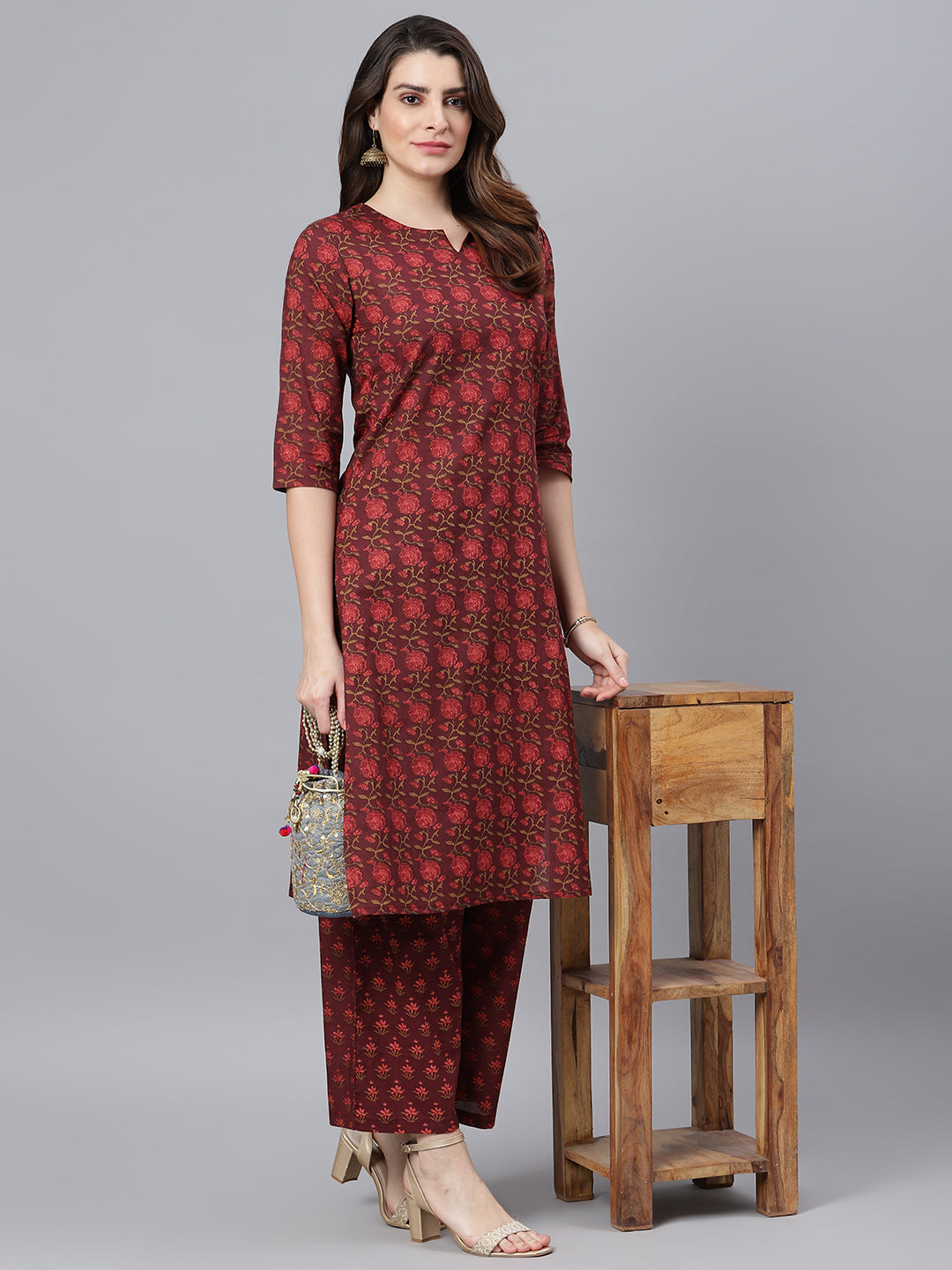 idalia-maroon-printed-kurta-set-5