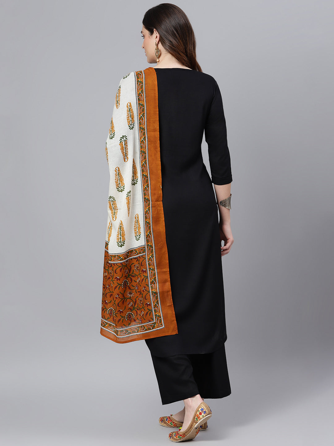 idalia-black-straight-kurta-with-pants-and-printed-dupatta-4