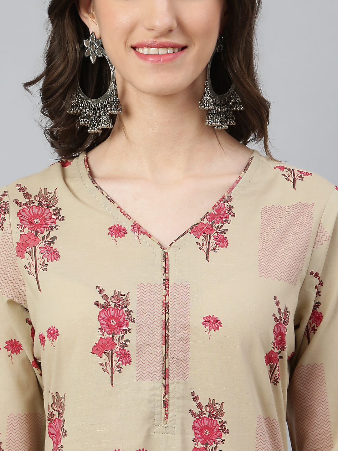 Idalia Floral Print Kurta with Jaal Printed Palazzo Pants