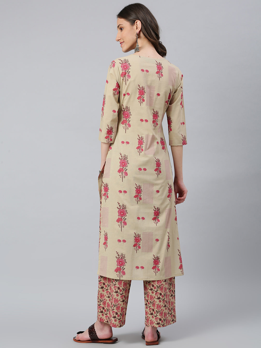 Idalia Floral Print Kurta with Jaal Printed Palazzo Pants