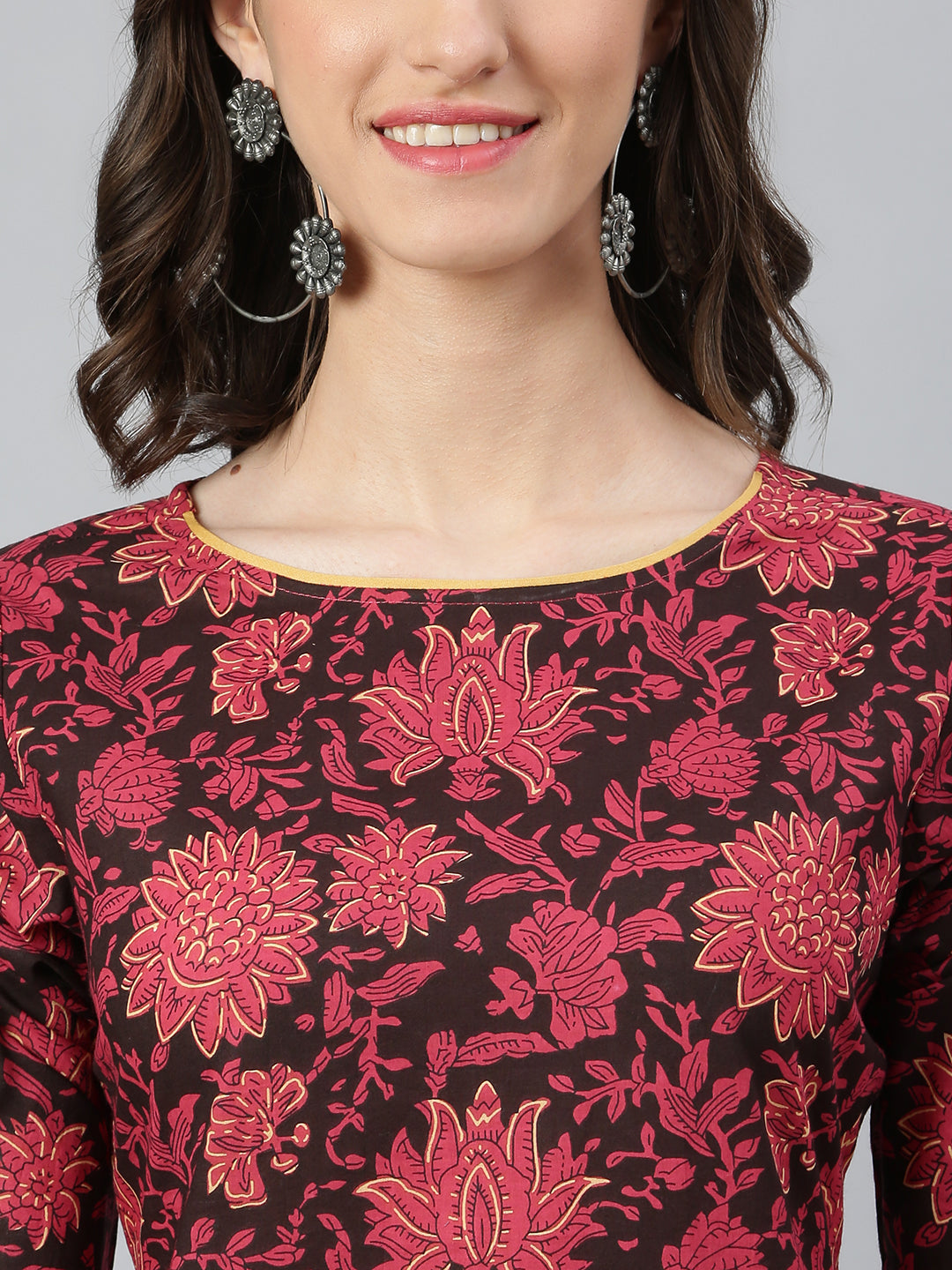 Idalia Maroon Printed Kurta