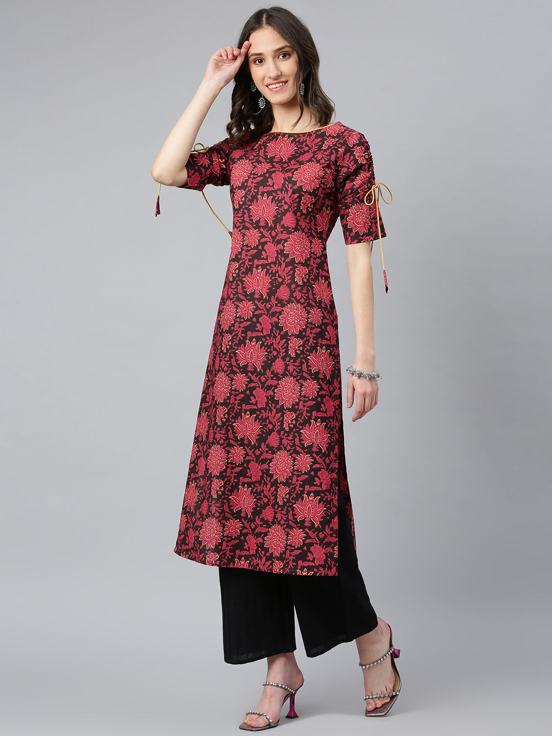 Idalia Maroon Printed Kurta