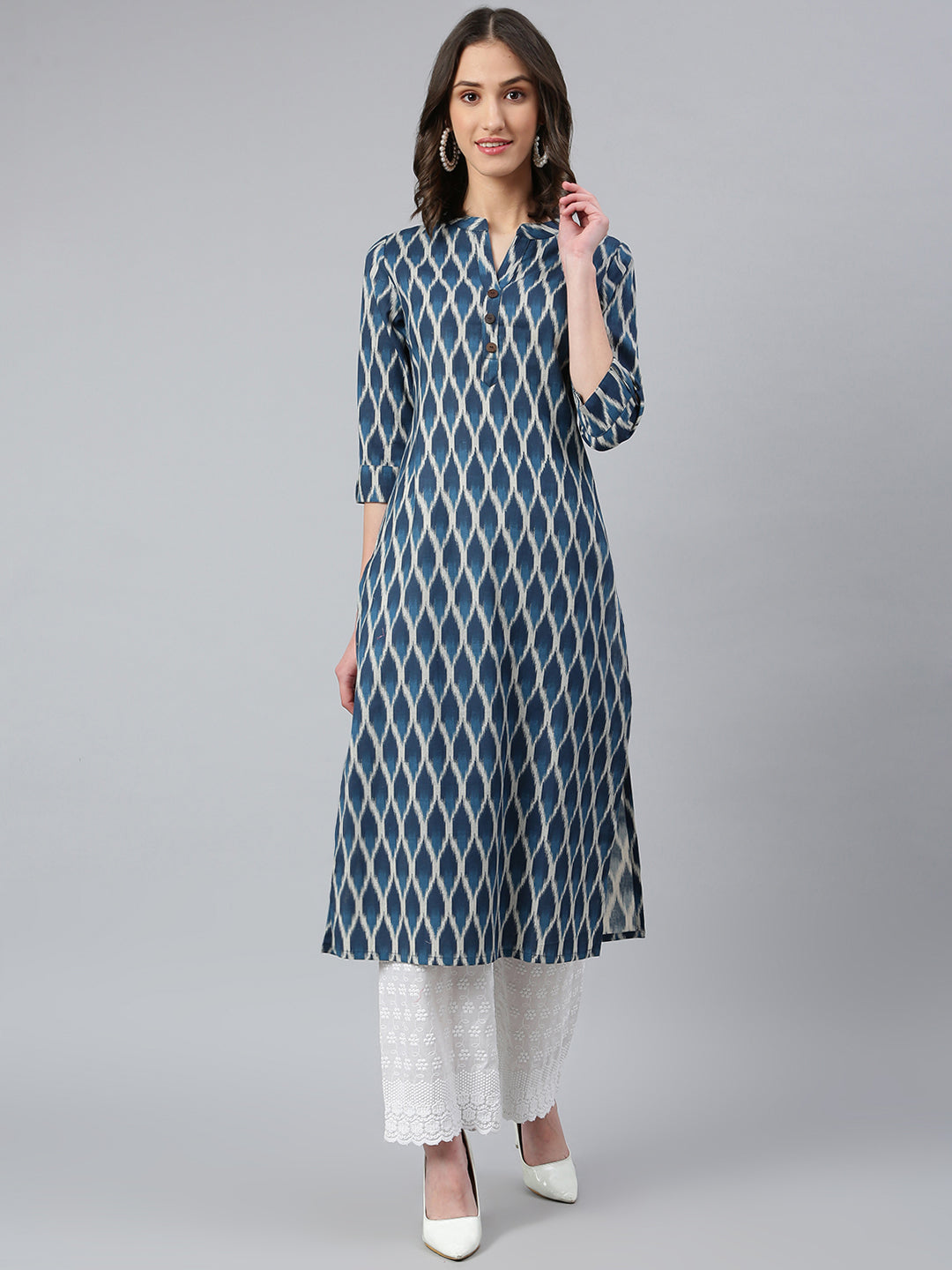 Idalia Blue Ikat Kurta