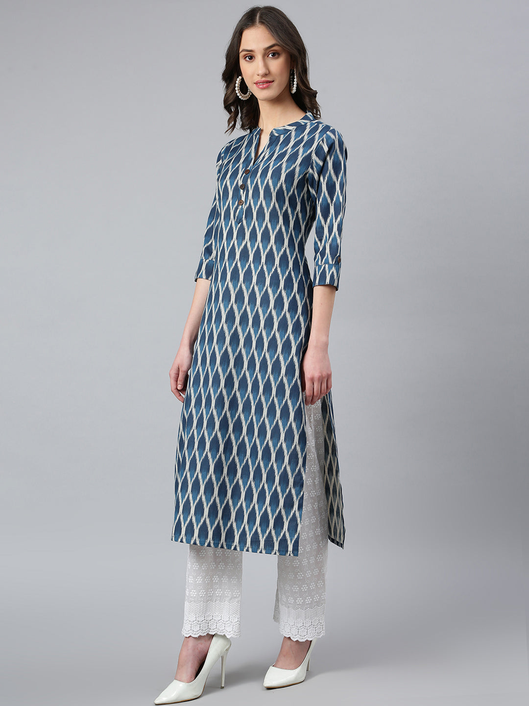 Idalia Blue Ikat Kurta