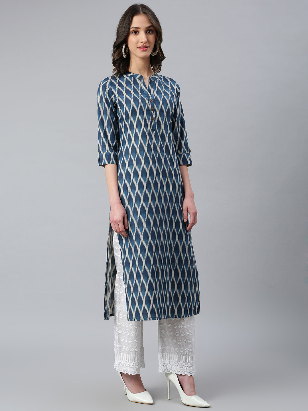 Idalia Blue Ikat Kurta