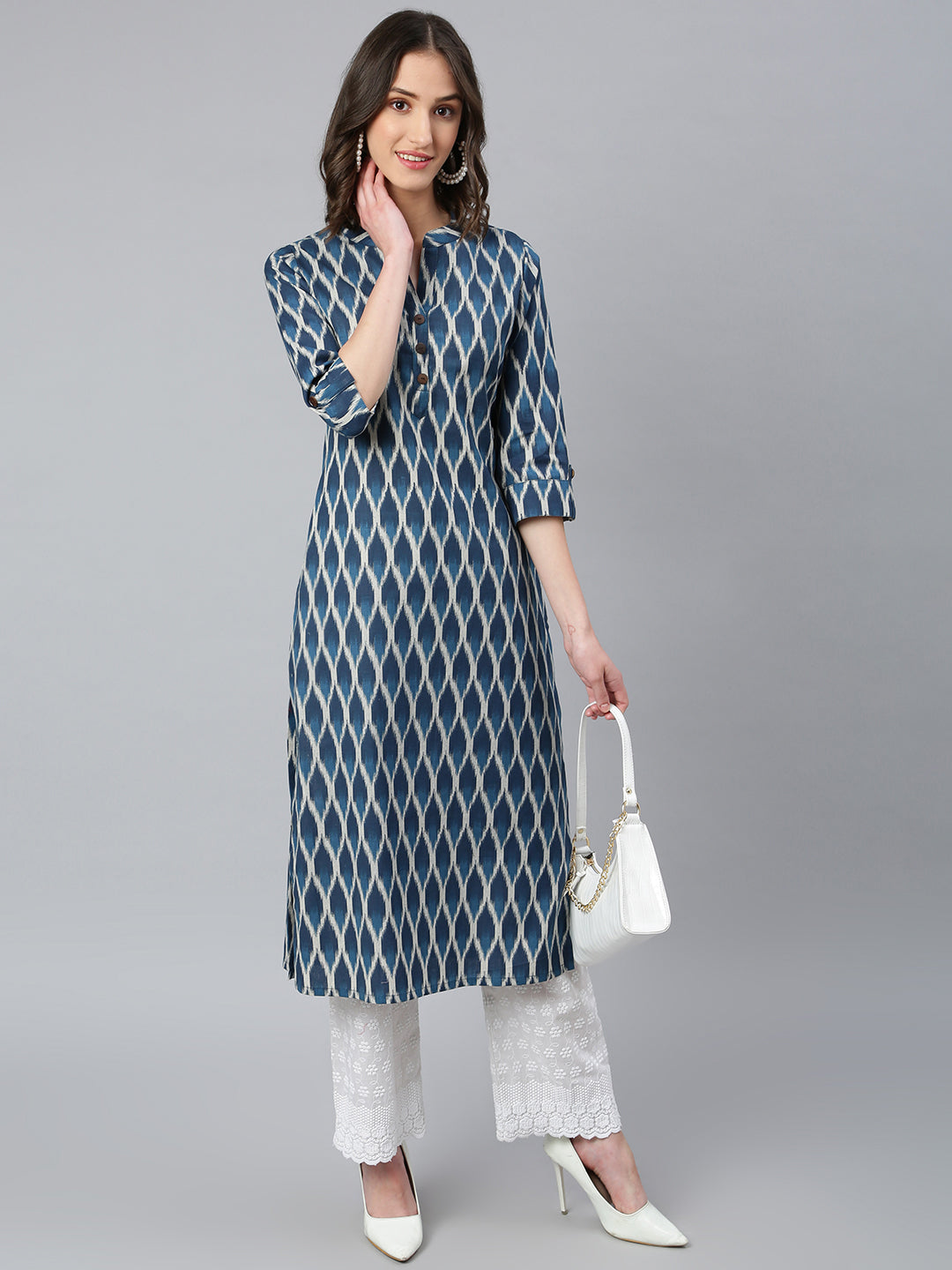 Idalia Blue Ikat Kurta