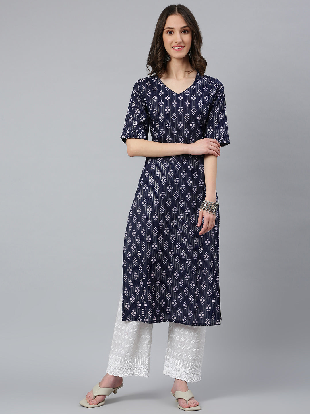 Idalia Indigo Blue Printed Kurta