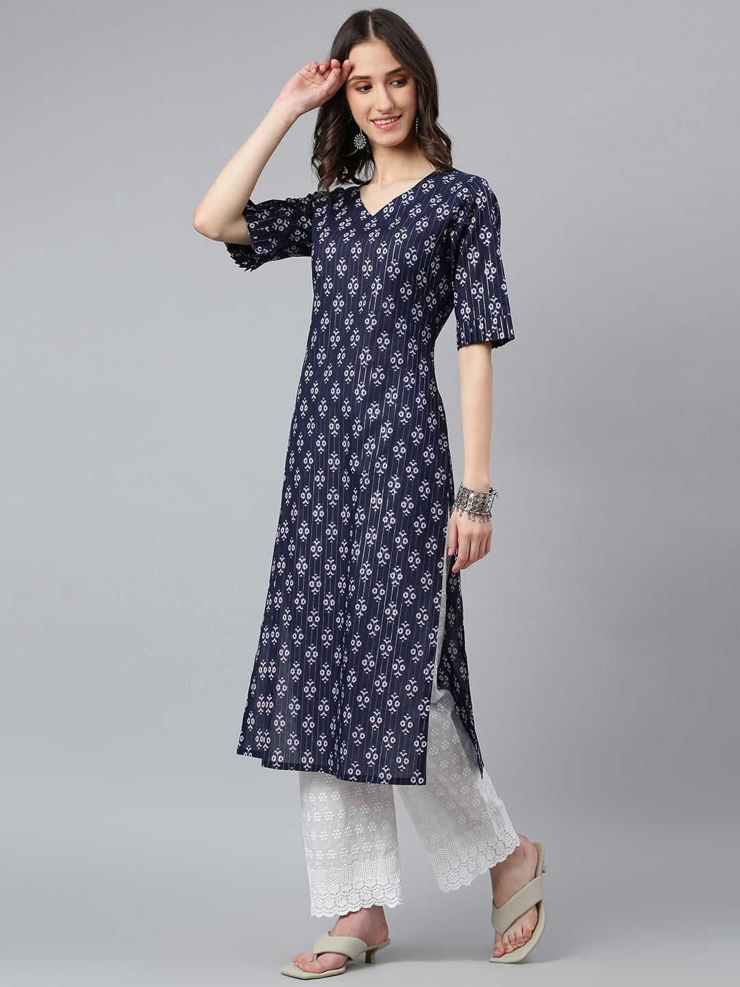 Idalia Indigo Blue Printed Kurta