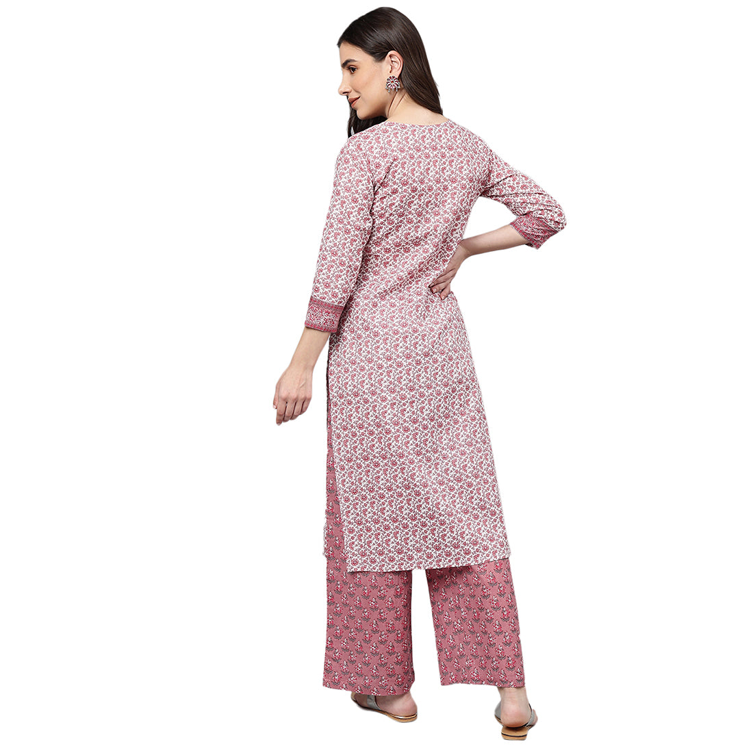 Idalia Pink Printed Cotton Kurta Set
